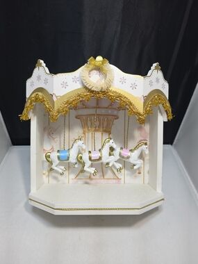 Ashland Frosted Fairytale Carousel Horse Christmas Tabletop Decor (Y)